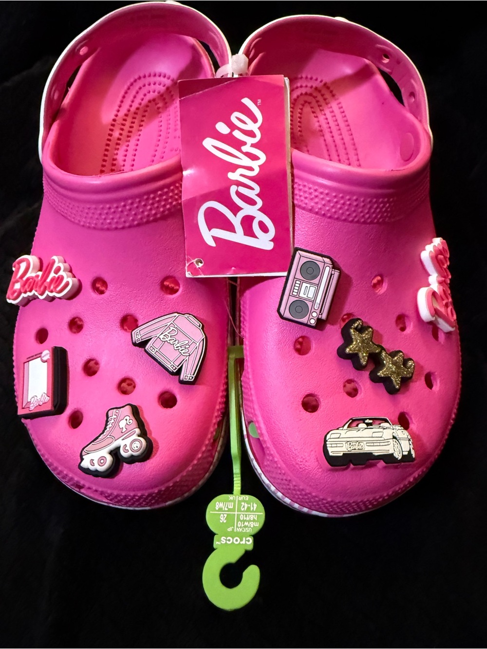 Barbie Bright Pink Kids' Clog Sandals with Decorative Charms